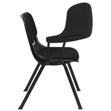 Load image into Gallery viewer, Black Padded Ergonomic Shell Chair with Right Handed Flip-Up Tablet Arm
