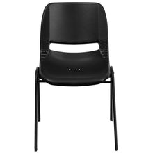 Load image into Gallery viewer, 880 lb. Capacity Black Ergonomic Shell Stack Chair with Black Frame
