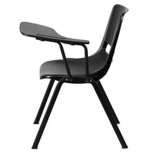 Load image into Gallery viewer, Black Ergonomic Shell Chair with Left Handed Flip-Up Tablet Arm
