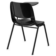 Load image into Gallery viewer, Black Ergonomic Shell Chair with Left Handed Flip-Up Tablet Arm
