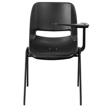 Load image into Gallery viewer, Black Ergonomic Shell Chair with Left Handed Flip-Up Tablet Arm
