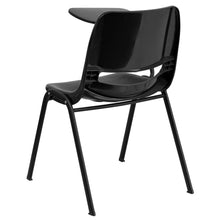 Load image into Gallery viewer, Black Ergonomic Shell Chair with Right Handed Flip-Up Tablet Arm
