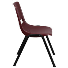 Load image into Gallery viewer, 880 lb. Capacity Burgundy Ergonomic Shell Stack Chair with Black Frame
