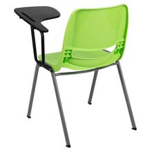 Load image into Gallery viewer, Green Ergonomic Shell Chair with Left Handed Flip-Up Tablet Arm

