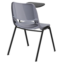 Load image into Gallery viewer, Gray Ergonomic Shell Chair with Left Handed Flip-Up Tablet Arm
