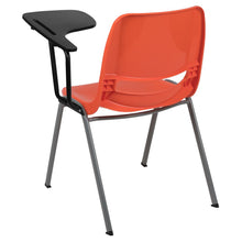 Load image into Gallery viewer, Orange Ergonomic Shell Chair with Left Handed Flip-Up Tablet Arm
