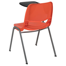 Load image into Gallery viewer, Orange Ergonomic Shell Chair with Right Handed Flip-Up Tablet Arm
