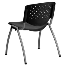 Load image into Gallery viewer, Black Plastic Stack Chair with Titanium Gray Powder Coated Frame
