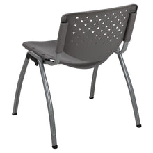 Load image into Gallery viewer, 880 lb. Capacity Gray Plastic Stack Chair with Titanium Gray Powder Coated Frame
