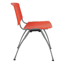 Load image into Gallery viewer, Orange Plastic Stack Chair with Titanium Gray Powder Coated Frame
