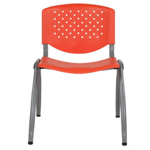 Load image into Gallery viewer, Orange Plastic Stack Chair with Titanium Gray Powder Coated Frame
