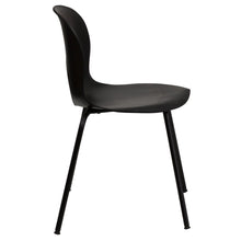 Load image into Gallery viewer, 770 lb. Capacity Designer Black Plastic Stack Chair with Black Frame
