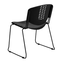 Load image into Gallery viewer, 400 lb. Capacity Black Plastic Stack Chair with Black Frame
