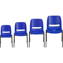 Load image into Gallery viewer, Kid's Navy Shell Stack Chair with Black Frame and 12" Seat Height
