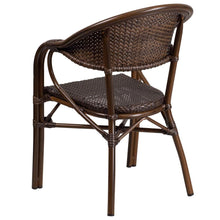 Load image into Gallery viewer, o Cocoa Rattan Restaurant Patio Chair with Bamboo-Aluminum Frame
