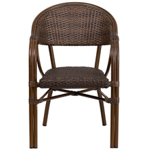 Load image into Gallery viewer, o Cocoa Rattan Restaurant Patio Chair with Bamboo-Aluminum Frame
