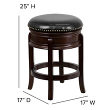 Load image into Gallery viewer, 24'' High Cappuccino Wood Counter Height Stool with Carved Apron

