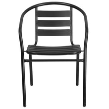 Load image into Gallery viewer, Black Metal Restaurant Stack Chair with Aluminum Slats
