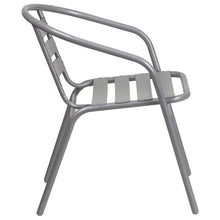 Load image into Gallery viewer, Silver Metal Restaurant Stack Chair with Aluminum Slats
