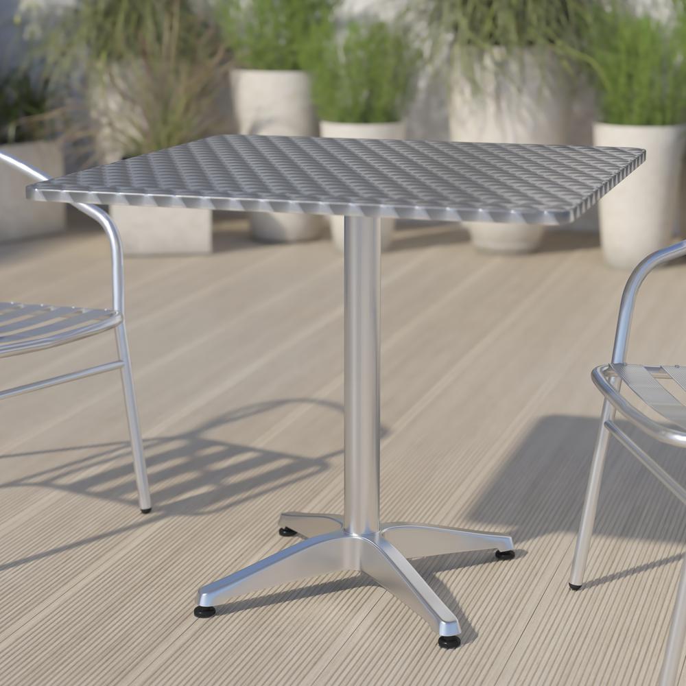 31.5'' Square Aluminum Indoor-Outdoor Table with Base