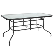 Load image into Gallery viewer, Rectangular Glass Patio Table with Seating for 6
