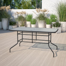 Load image into Gallery viewer, Rectangular Glass Patio Table with Seating for 6

