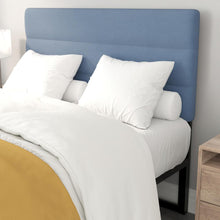 Load image into Gallery viewer, Full Channel Stitched Fabric Upholstered Headboard, from 44.5" to 57.25" - Blue
