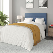Load image into Gallery viewer, Full Channel Stitched Fabric Upholstered Headboard, from 44.5" to 57.25" - Blue
