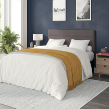 Load image into Gallery viewer, Queen Channel Stitched Fabric Upholstered Headboard, from 44.5" to 57.25" - Gray
