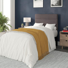 Load image into Gallery viewer, Twin Channel Stitched Fabric Upholstered Headboard, from 44.5" to 57.25" - Gray
