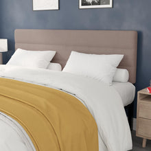 Load image into Gallery viewer, King Channel Stitched Fabric Upholstered Headboard, from 44.5" to 57.25" - Taupe
