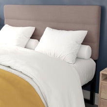 Load image into Gallery viewer, Queen Channel Stitched Fabric Upholstered Headboard,  Taupe
