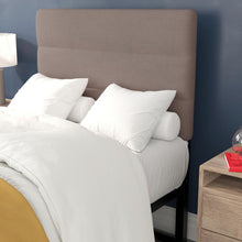 Load image into Gallery viewer, Twin Channel Stitched Fabric Upholstered Headboard, from 44.5" to 57.25" - Taupe
