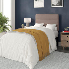 Load image into Gallery viewer, Twin Channel Stitched Fabric Upholstered Headboard, from 44.5" to 57.25" - Taupe
