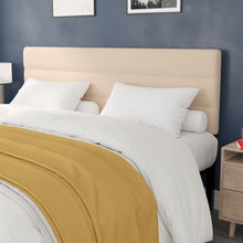 Load image into Gallery viewer, King Channel Stitched Fabric Upholstered Headboard, from 44.5" to 57.25" - Cream

