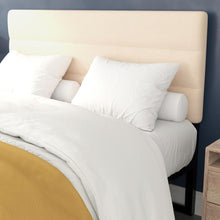 Load image into Gallery viewer, Queen Channel Stitched Fabric Upholstered Headboard, Cream
