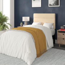 Load image into Gallery viewer, Twin Channel Stitched Fabric Upholstered Headboard, from 44.5" to 57.25" - Cream
