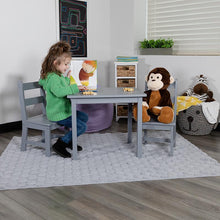 Load image into Gallery viewer, Solid Hardwood Table and Chair Set - 3 Piece Set - Gray
