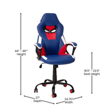 Load image into Gallery viewer, Computer Chair - Red, Blue Gaming Chair - 360° Swivel - Red Dual Wheel Casters
