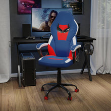 Load image into Gallery viewer, Computer Chair - Red, Blue Gaming Chair - 360° Swivel - Red Dual Wheel Casters
