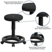 Load image into Gallery viewer, Black Ergonomic Stool with Foot Ring
