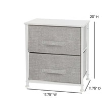 Load image into Gallery viewer, 2 Drawer Wood Top White Nightstand Storage Organizer
