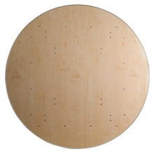 Load image into Gallery viewer, 6-Foot Round HEAVY DUTY Birchwood Folding Banquet Table with METAL Edges
