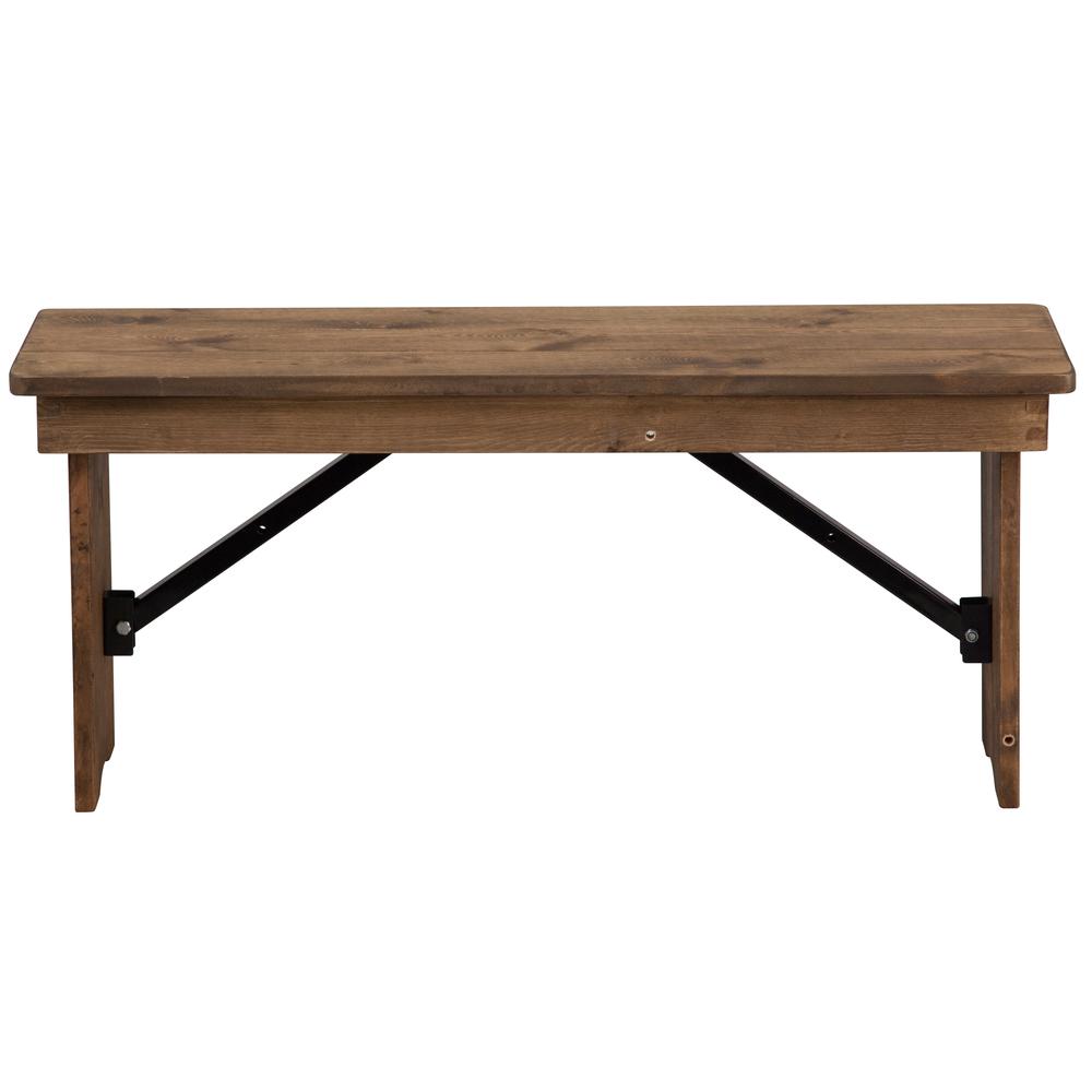 40'' x 12'' Antique Rustic Solid Pine Folding Farm Bench
