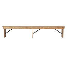 Load image into Gallery viewer, 8' x 12'' Antique Rustic Solid Pine Folding Farm Bench with 3 Legs
