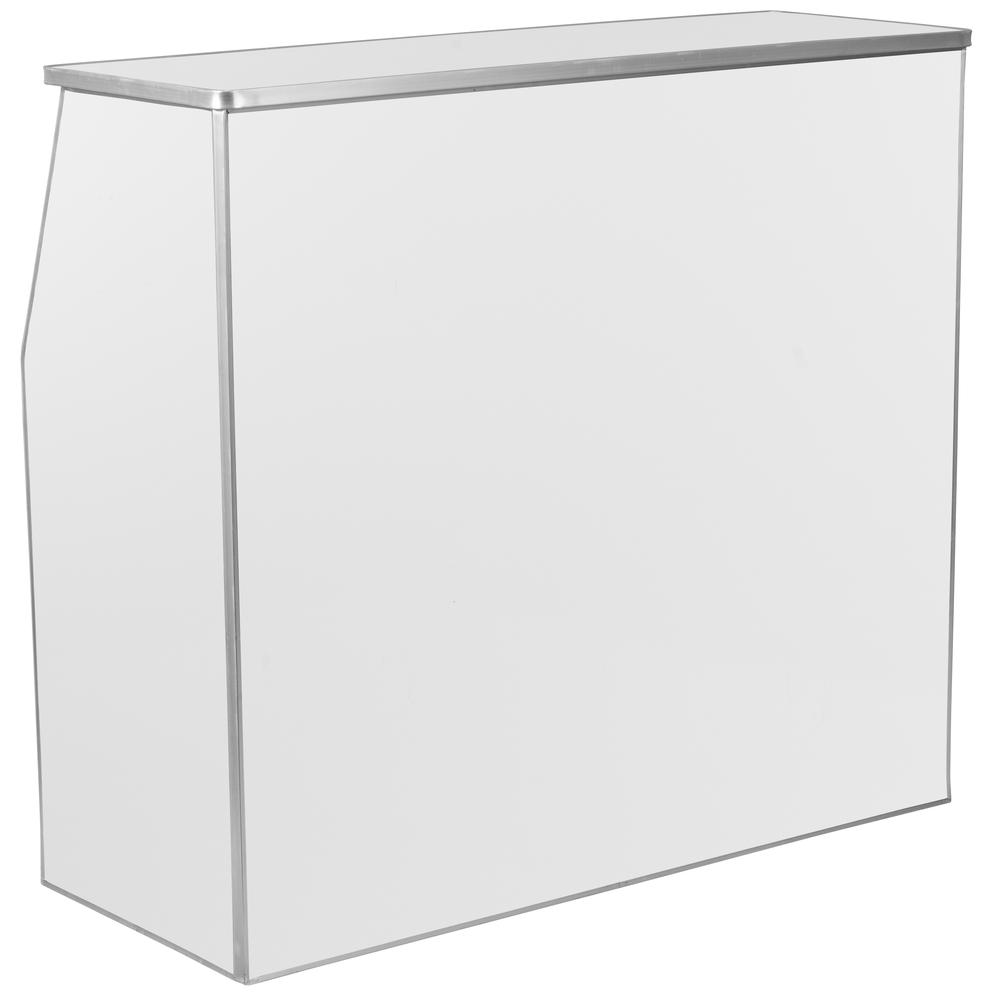 4' White Laminate Foldable Bar - Portable Event Bar