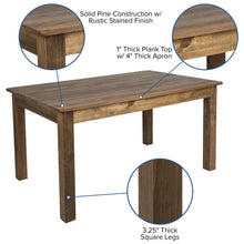 Load image into Gallery viewer, 60" x 38" Rectangular Antique Rustic Solid Pine Farm Dining Table
