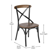 Load image into Gallery viewer, X-Back Chair with Metal Bracing and Fruitwood Seat
