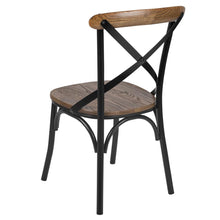 Load image into Gallery viewer, X-Back Chair with Metal Bracing and Fruitwood Seat
