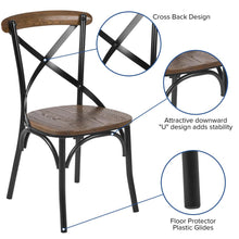Load image into Gallery viewer, X-Back Chair with Metal Bracing and Fruitwood Seat
